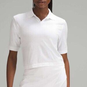 Lululemon Women White Swiftly Tech Relaxed-Fit Polo Shirt Plus Size 14